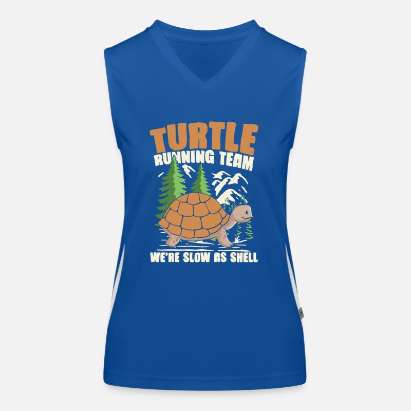 TURTLE RUNNING TEAM WE'RE SLOW AS SHELL Funktionelles Kontrast-Tank Top für Frauen