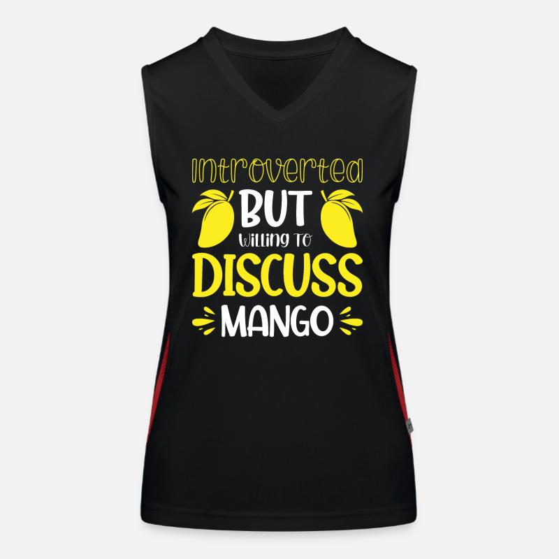 Introvertiert, aber bereit, über Mango zu diskutieren Funktionelles Kontrast-Tank Top für Frauen