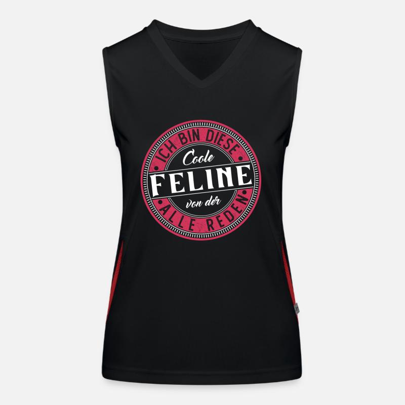 Feline Geschenkidee Geschenk Geburtstag Funktionelles Kontrast-Tank Top für Frauen
