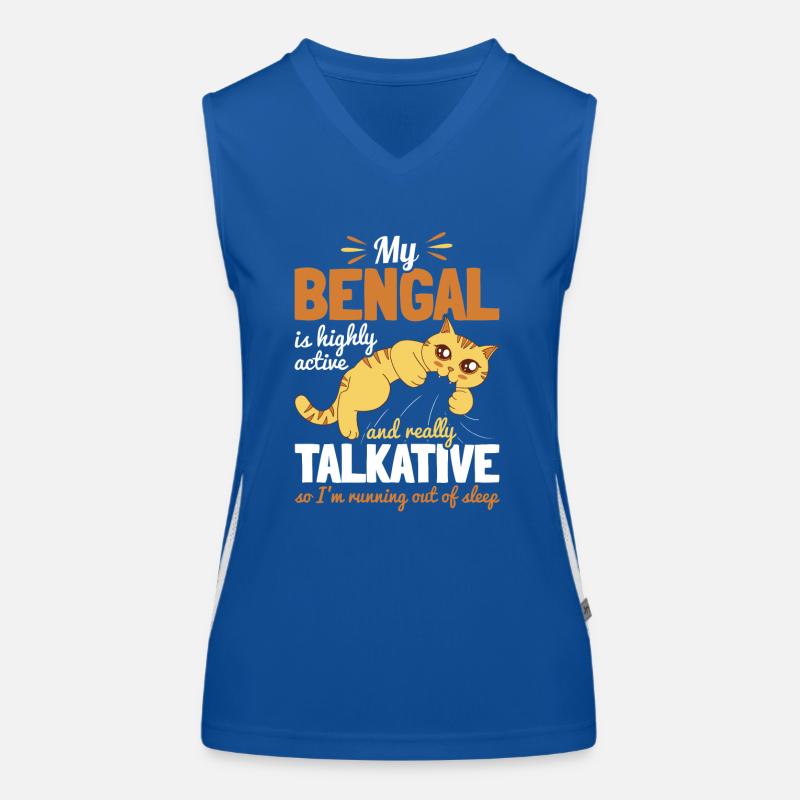 My Bengal Highly Active Talkative Running No Sleep Women's Functional Contrast Tank Top