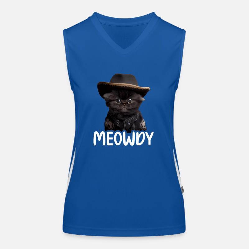 Meowdy Funny cat Meme for Cat Lovers Funktionelles Kontrast-Tank Top für Frauen