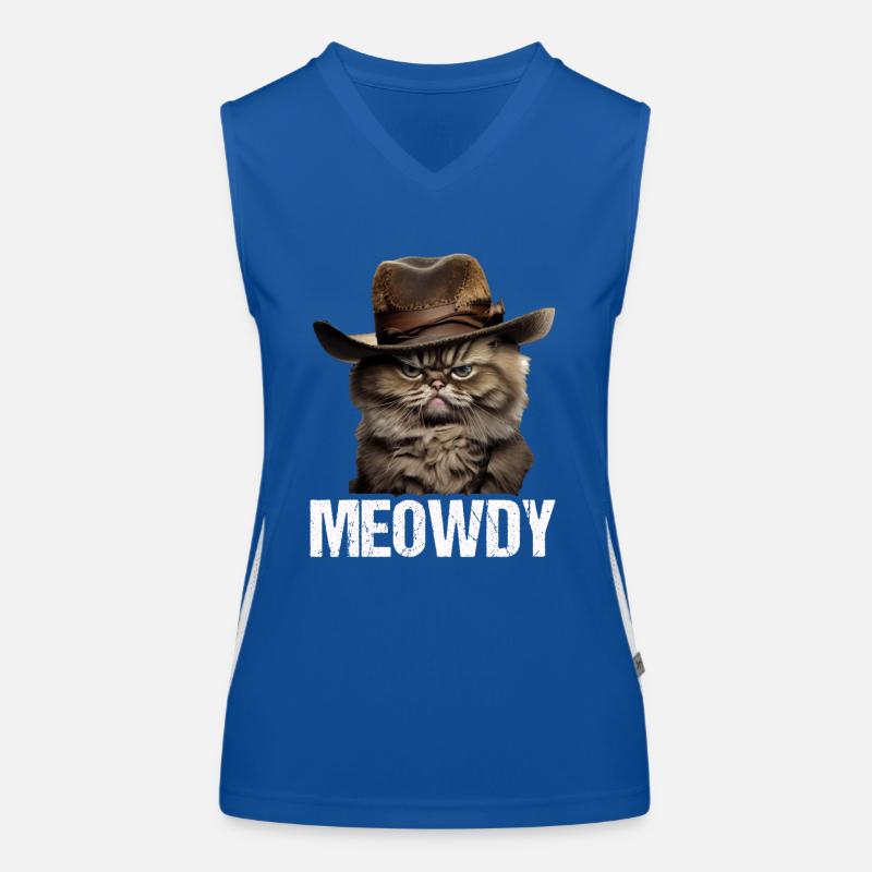Meowdy Funny cat Meme for Cat Lovers Funktionelles Kontrast-Tank Top für Frauen