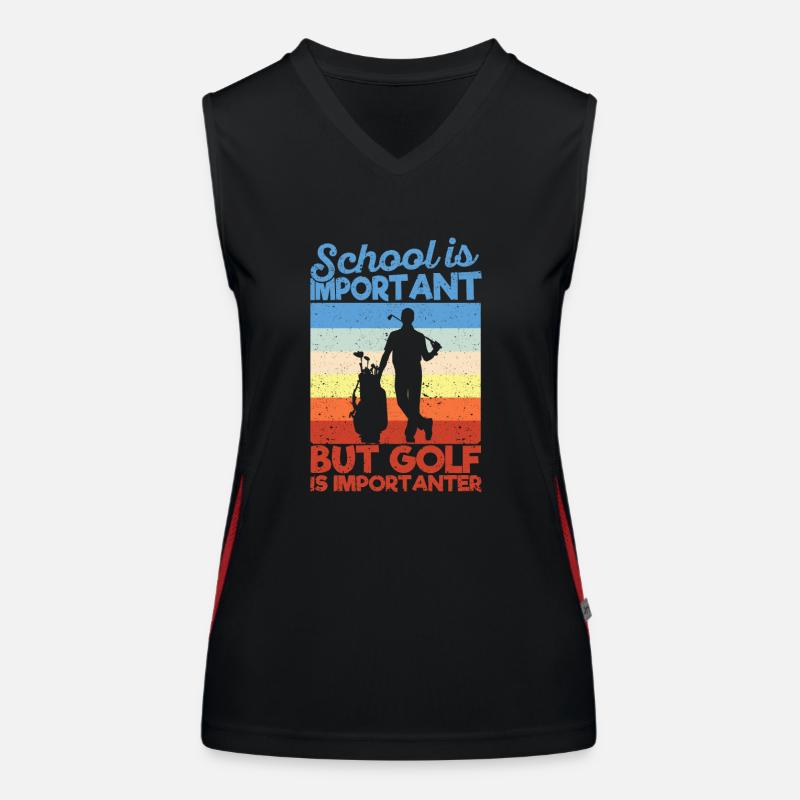 School is important, but golf is important fun Women's Functional Contrast Tank Top