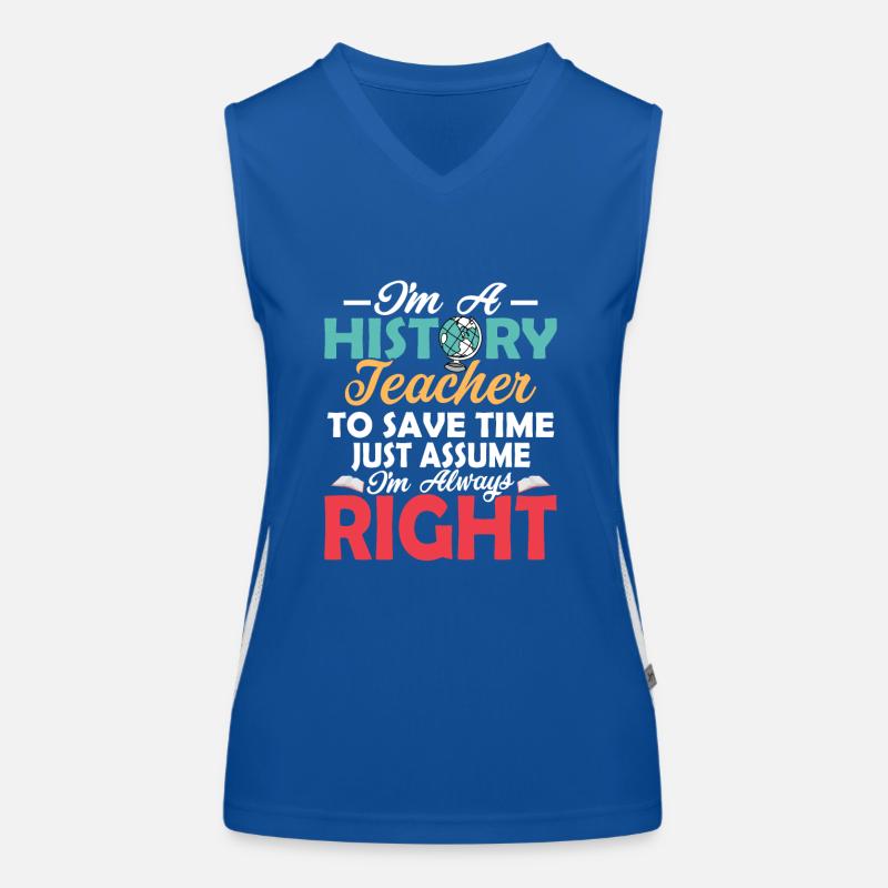 I'm A History Teacher To Save Time Professor Educa Funktionelles Kontrast-Tank Top für Frauen