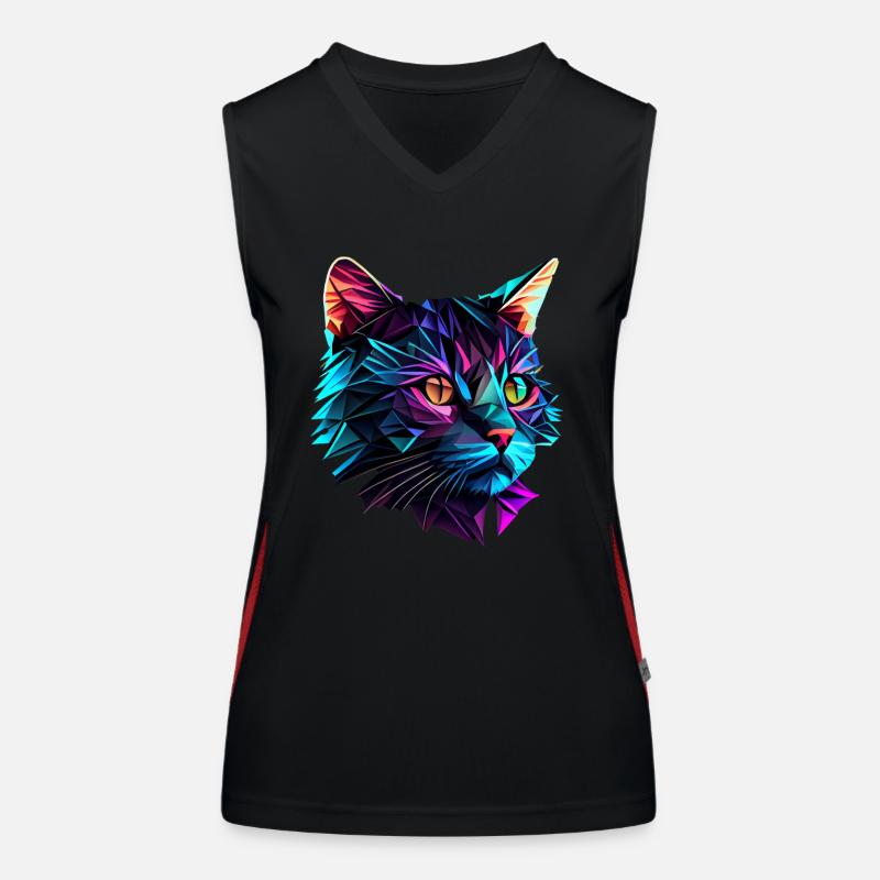 Chaton Chaton Chat Polygone Chat Débardeur respirant contrasté Femme