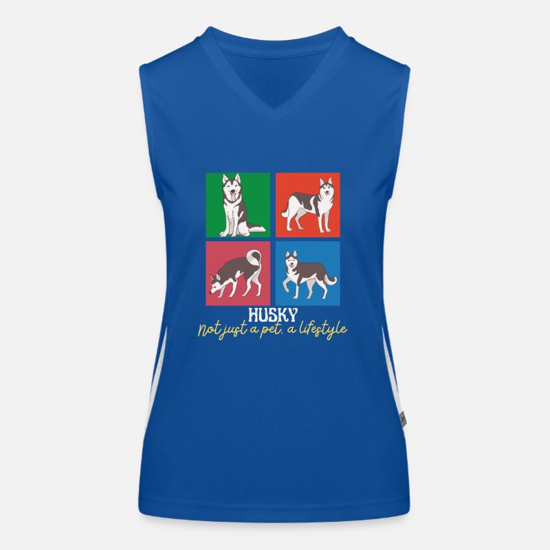 Nicht nur ein Haustier Ein Lebensstil Husky Sibirische Huskies Funktionelles Kontrast-Tank Top für Frauen