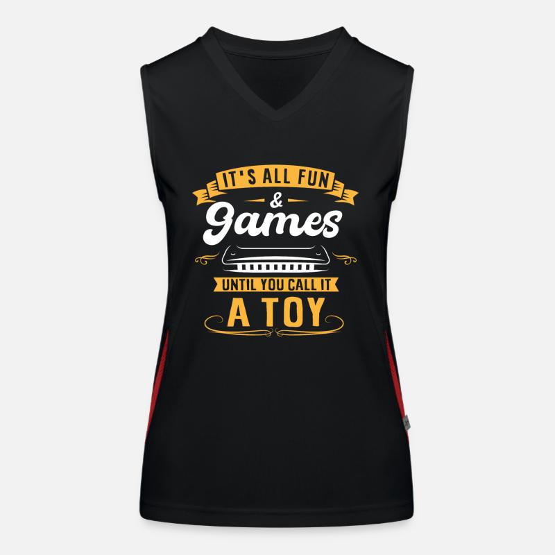 Harmonica player, Unny harmonica Women's Functional Contrast Tank Top