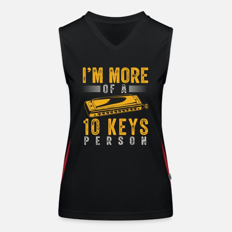 Harmonica player, Unny harmonica Women's Functional Contrast Tank Top