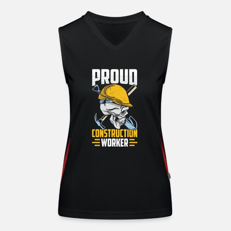 Proud Construction Worker Construction Site Teamwork Team Construction Women's Functional Contrast Tank Top
