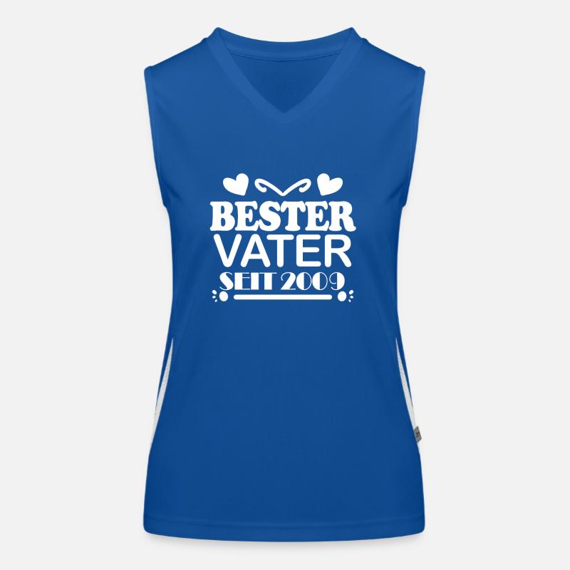 Bester Vater seit 2009 Funktionelles Kontrast-Tank Top für Frauen