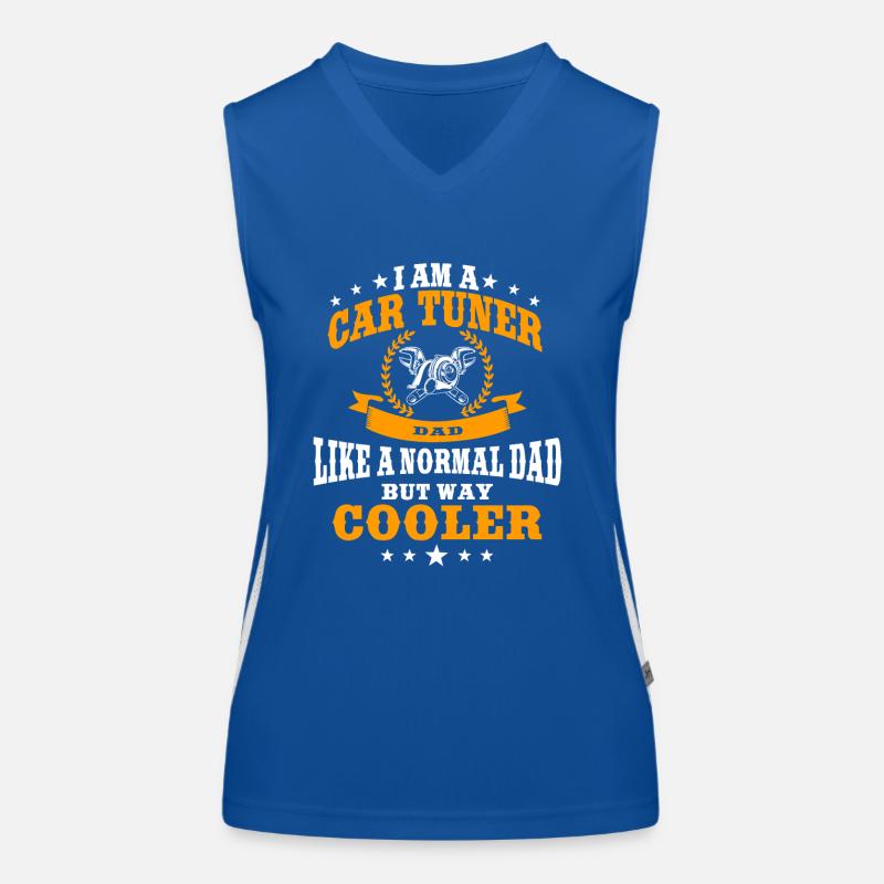 Lustiger Auto Tuner Vater Funktionelles Kontrast-Tank Top für Frauen