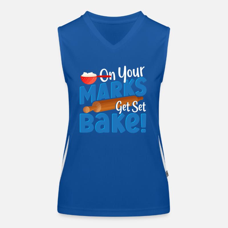 On Your Marks Get Set Bake! Baking Bakery Baker Funktionelles Kontrast-Tank Top für Frauen