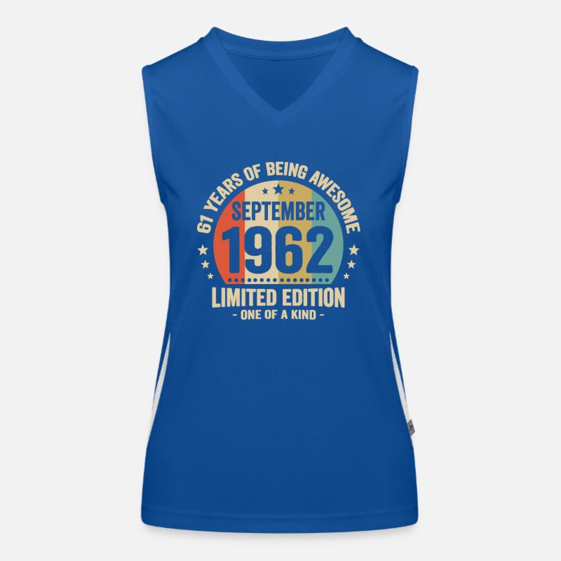 September 1962 61 Years Anniversary Vintage Gift Women's Functional Contrast Tank Top