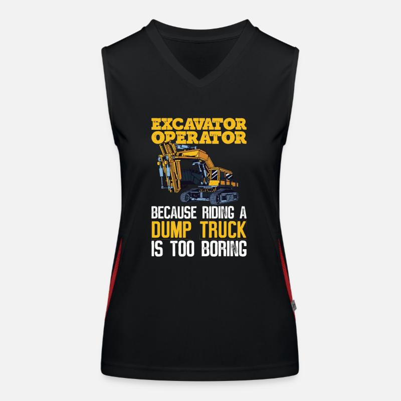 Baggerfahrer Bagger Bagger Débardeur respirant contrasté Femme