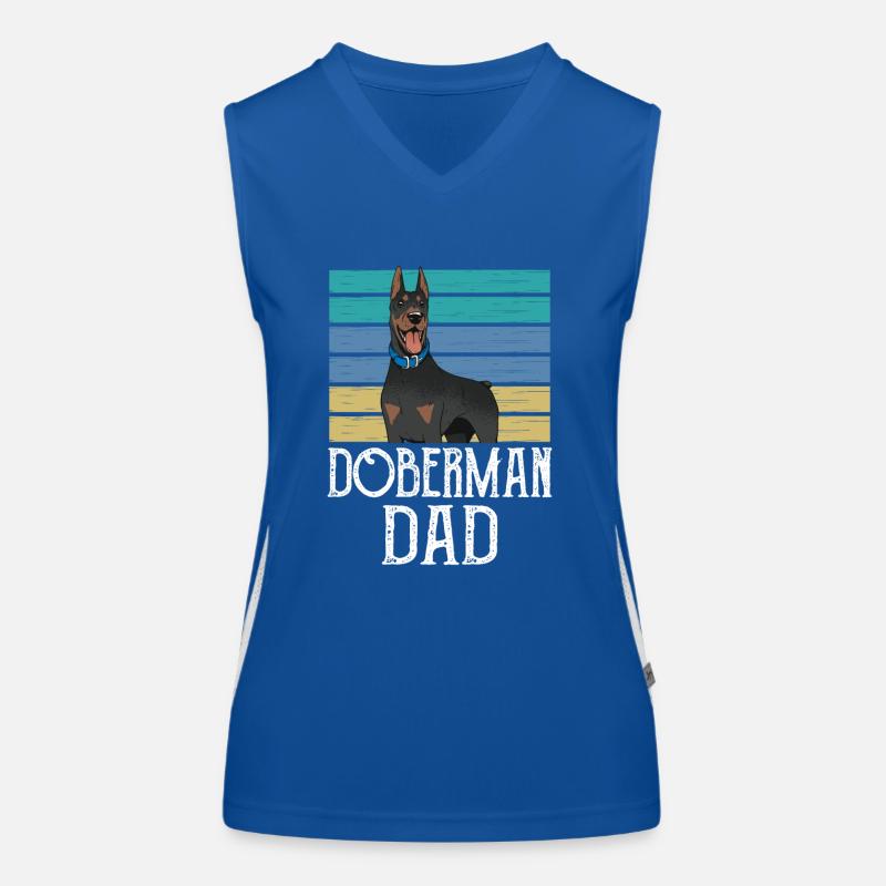 Dobermann Papa Junge Typ Dobermänner Doberman Funktionelles Kontrast-Tank Top für Frauen