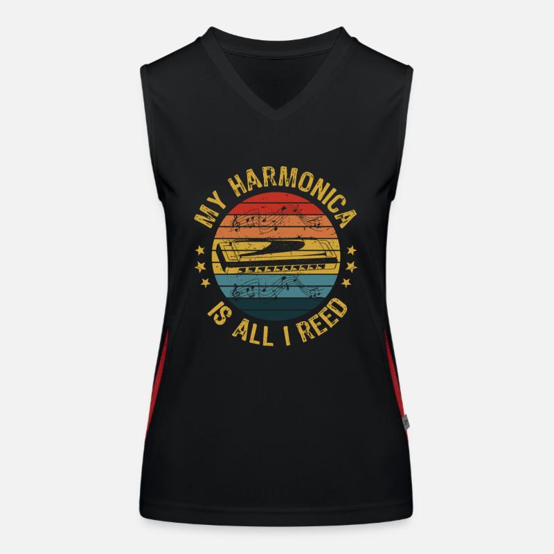 My Harmonica Is All I Reed Harmonica Player Gift Funktionelles Kontrast-Tank Top für Frauen