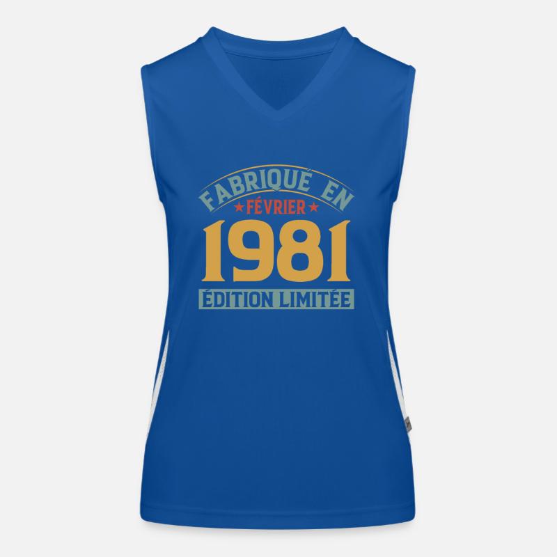 Fabriqué En Février 1981 Édition Limitée Débardeur respirant contrasté Femme