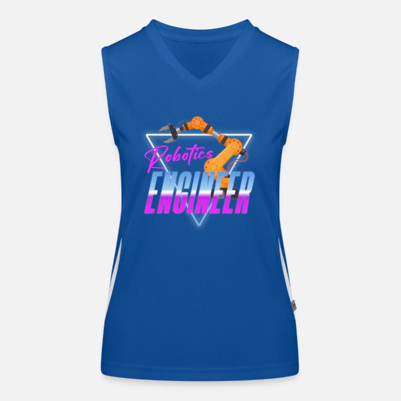 Robot Robotics Engineer Retro Funktionelles Kontrast-Tank Top für Frauen