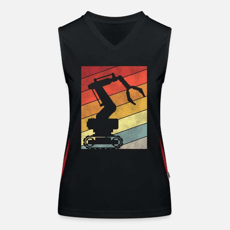 Robot Robotics Engineer Retro Funktionelles Kontrast-Tank Top für Frauen
