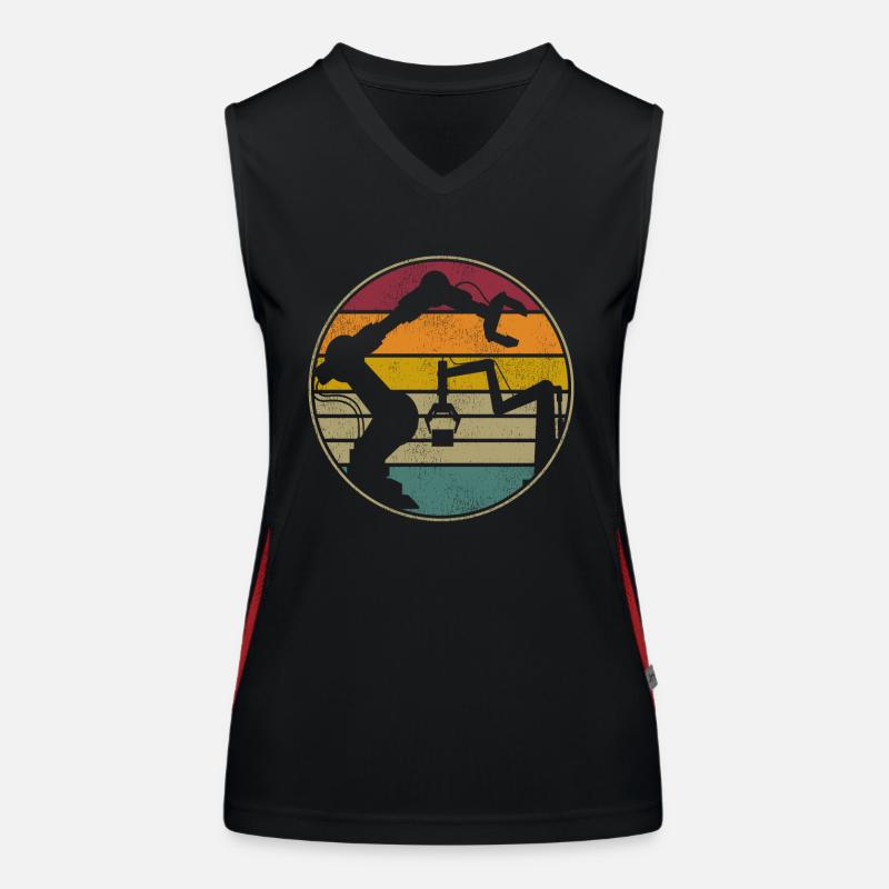 Robot Robotics Engineer Retro Funktionelles Kontrast-Tank Top für Frauen