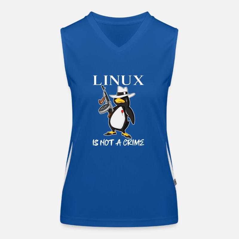 Linux is Not A Crime Tux Linux Penguin Gangster Funktionelles Kontrast-Tank Top für Frauen