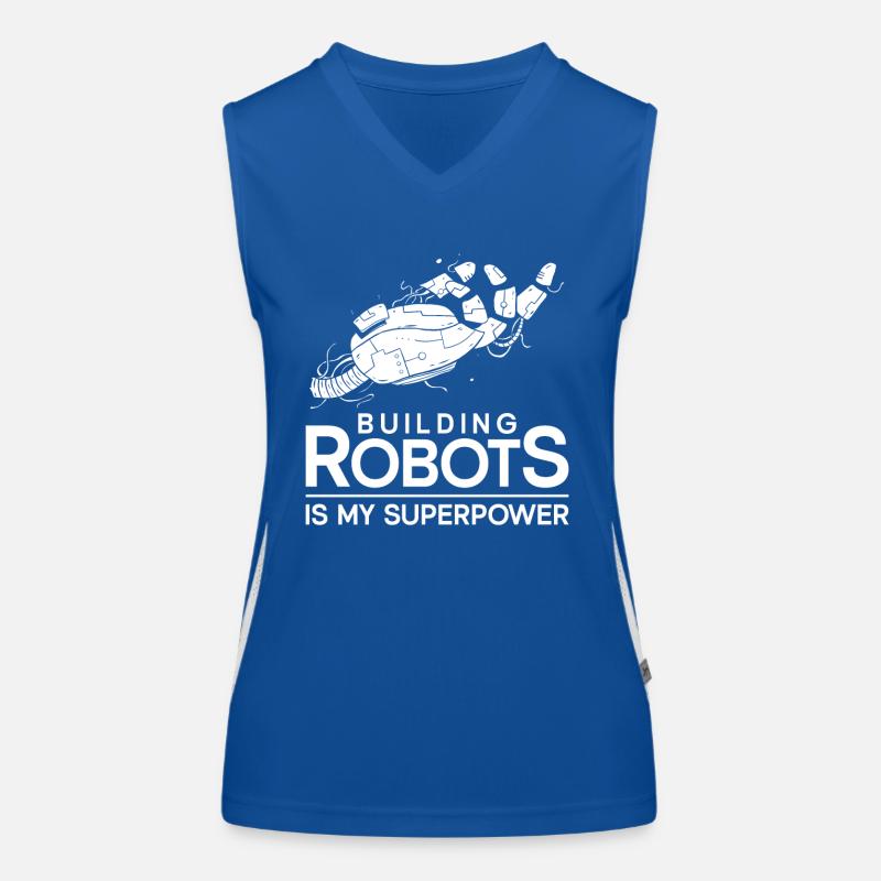 Robot Robotics Engineer Building Funktionelles Kontrast-Tank Top für Frauen