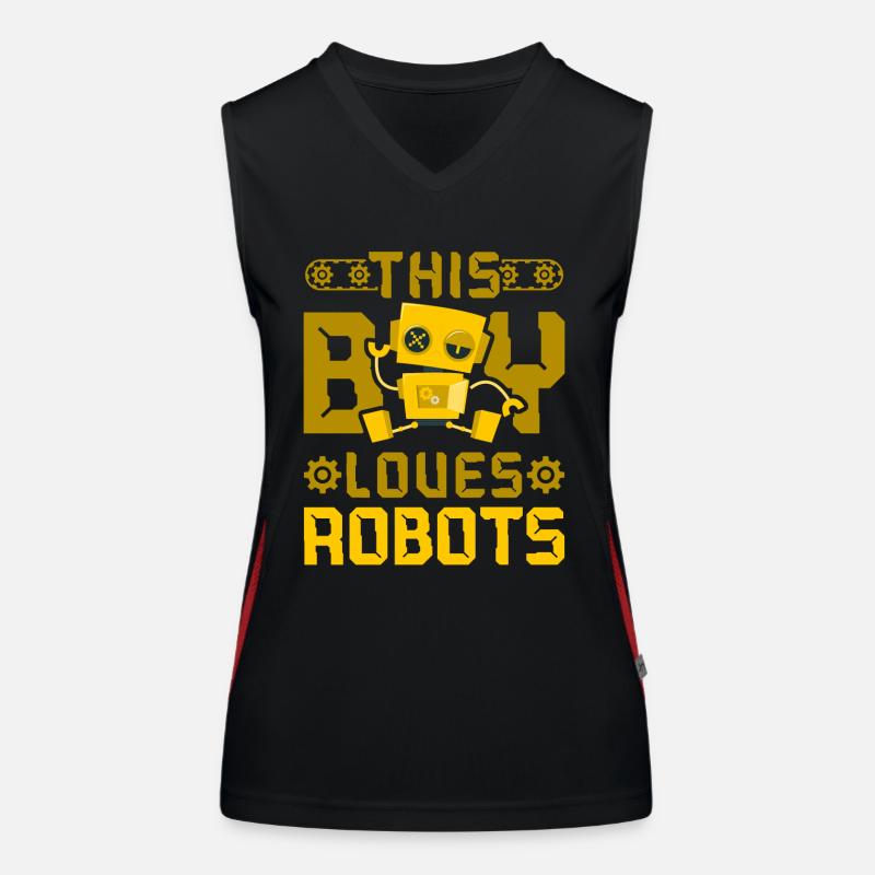 Robot Robotics Engineer Boy This Funktionelles Kontrast-Tank Top für Frauen
