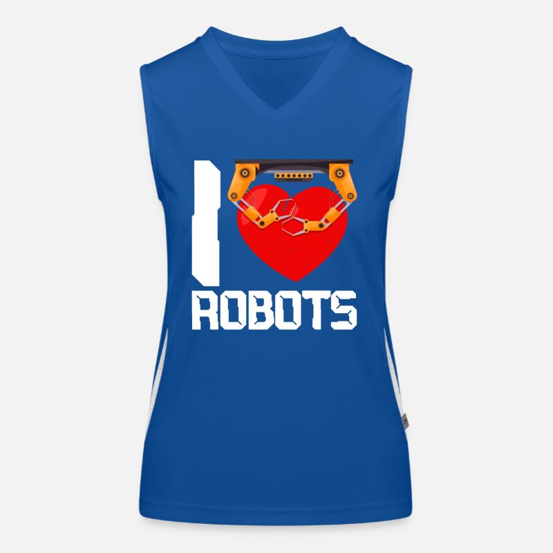 Robot Robotics Engineer Heart I Women's Functional Contrast Tank Top