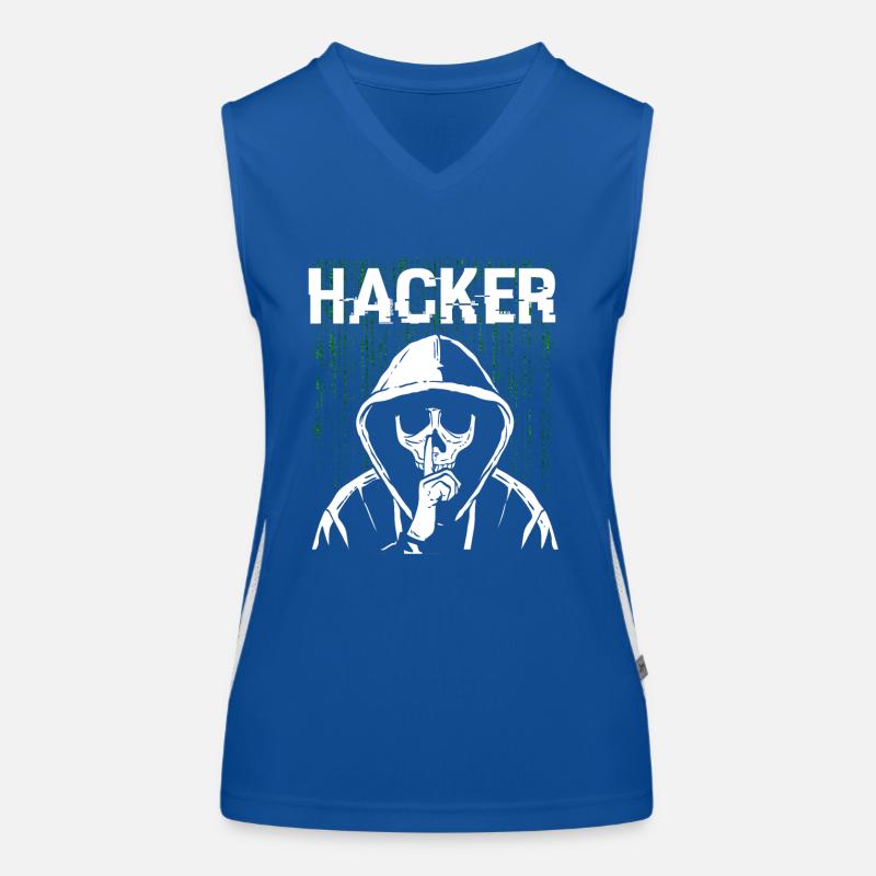 Hacker Skull Hacking Programmation Dark Net Débardeur respirant contrasté Femme