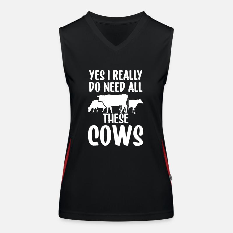 yes i really need all these cows cow animals Women's Functional Contrast Tank Top