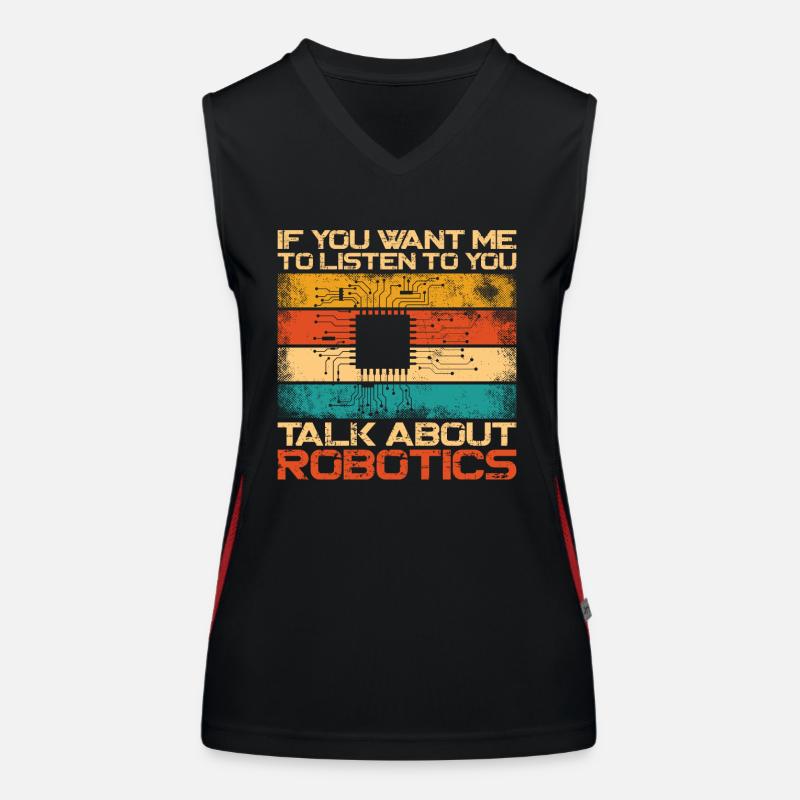 Robot Robotics Engineer Retro Funktionelles Kontrast-Tank Top für Frauen