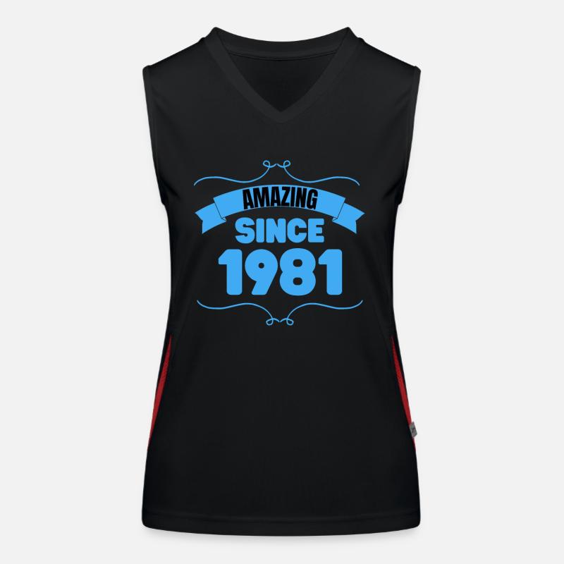 42. Geburtstag Geschenk Unglaublich seit 1981 Funktionelles Kontrast-Tank Top für Frauen