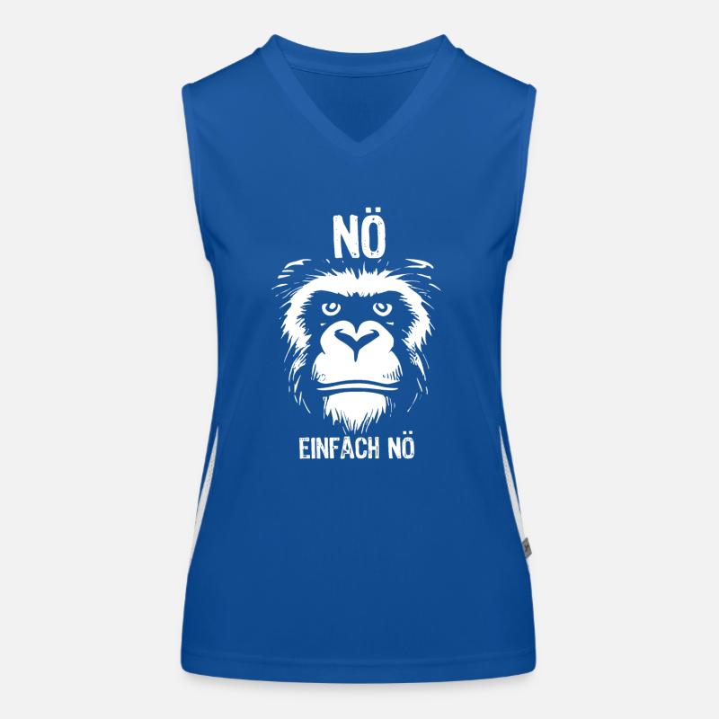 Nö, ich muss garnichts - Affe - Spruch Funktionelles Kontrast-Tank Top für Frauen