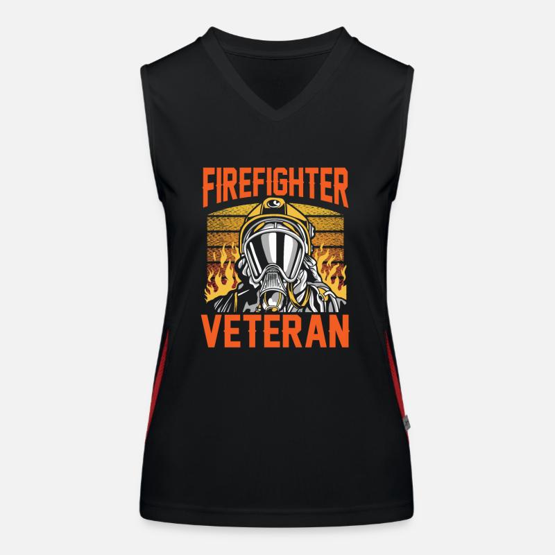 Firefighter Veteran Retirement Retirement Fire Brigade Women's Functional Contrast Tank Top