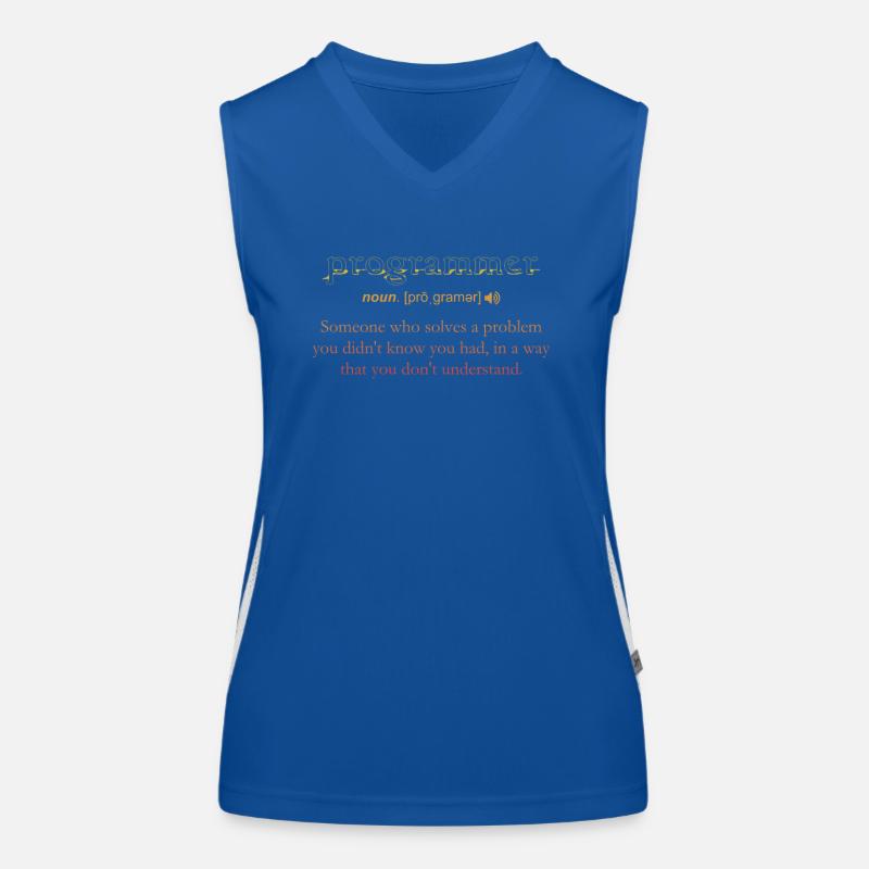 Programmierer Lustige Definition Codierung Humor Vintage Funktionelles Kontrast-Tank Top für Frauen