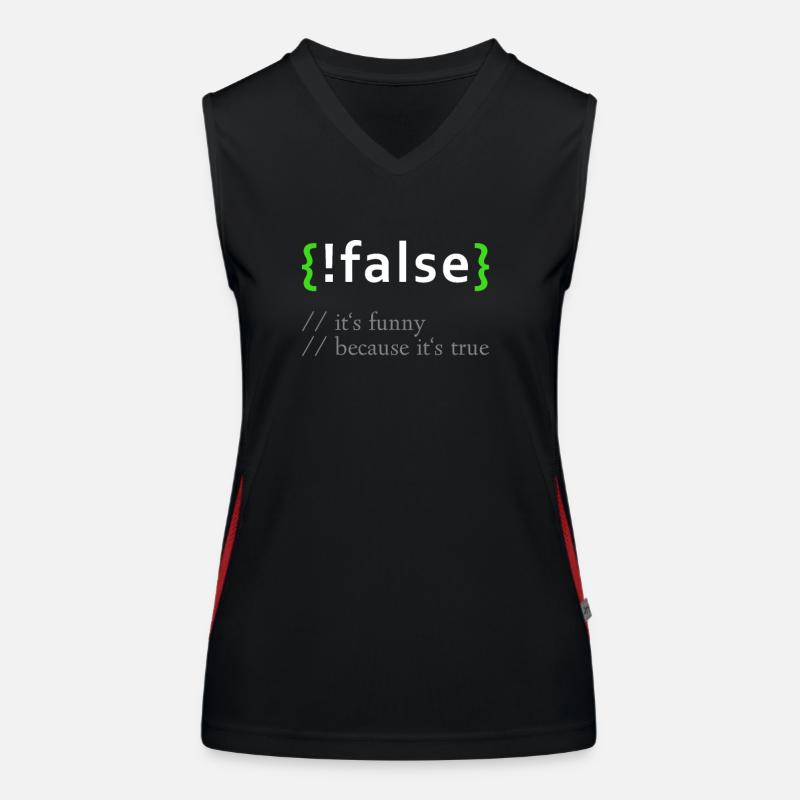 ! False - Programme informatique de programmeur de codage amusant Débardeur respirant contrasté Femme