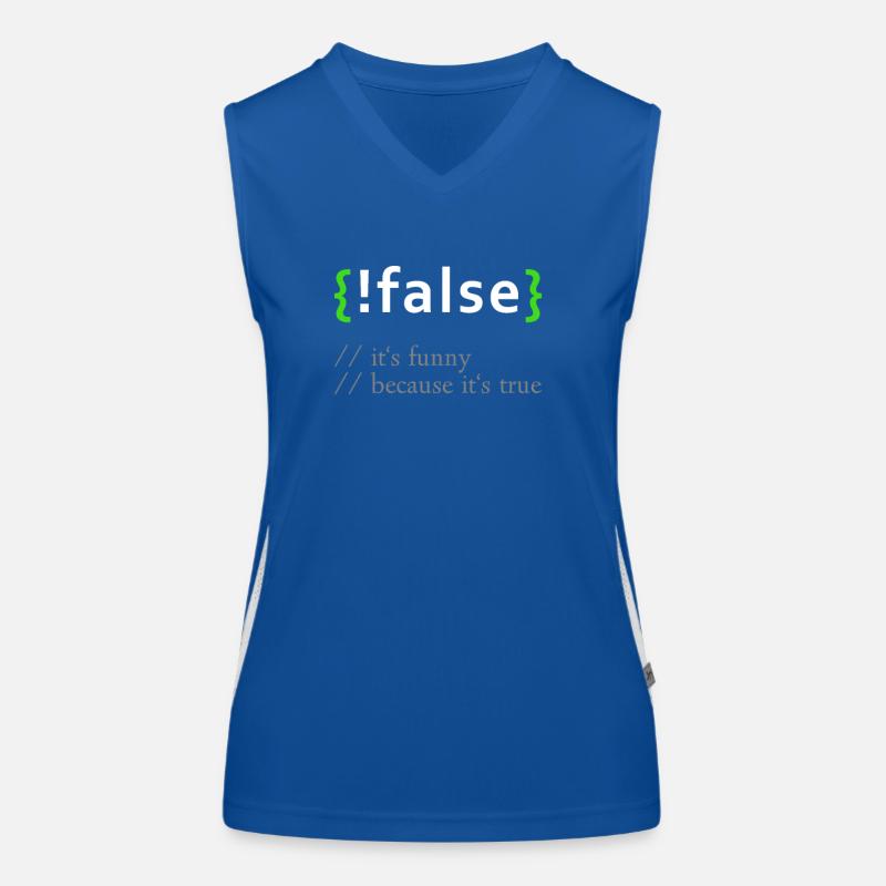 !False - Funny Coding Programmer Computer Program Women's Functional Contrast Tank Top