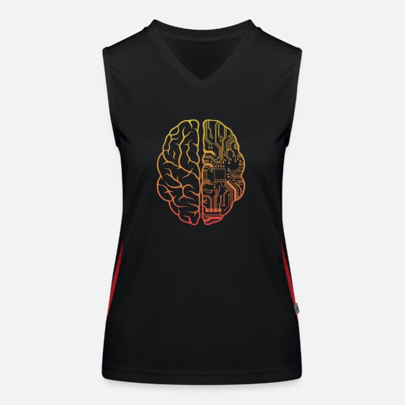 Programmer Coding - Developer Programming Brain Women's Functional Contrast Tank Top