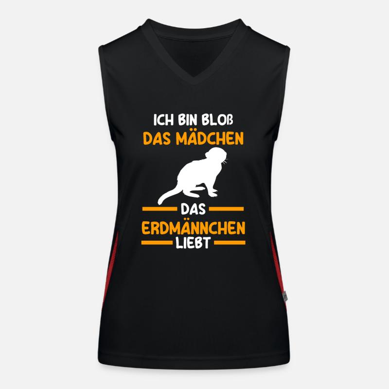 Ich bin bloß das Mädchen das Erdmännchen liebt Funktionelles Kontrast-Tank Top für Frauen