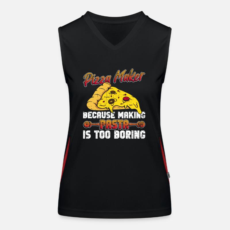 Pizza Pizzabäcker Pizzaolo Women's Functional Contrast Tank Top
