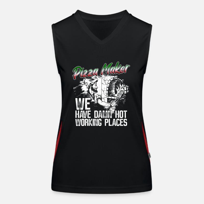 Pizza Pizzabäcker Pizzabacken Women's Functional Contrast Tank Top