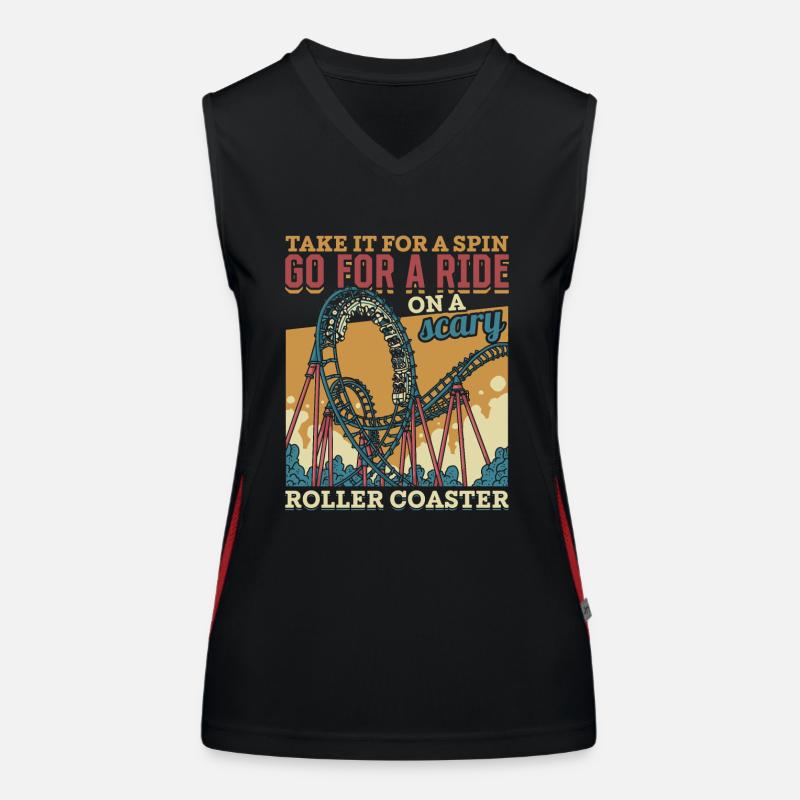 Vintage Looping Roller Coaster Ride Gift Women's Functional Contrast Tank Top