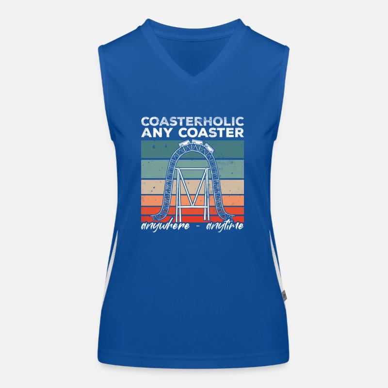Funny roller coaster gift for fairground Women's Functional Contrast Tank Top