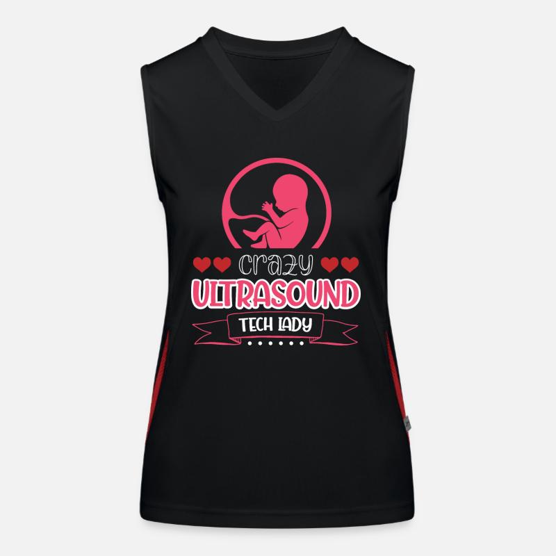 Crazy Ultrasound Tech Lady Women's Functional Contrast Tank Top
