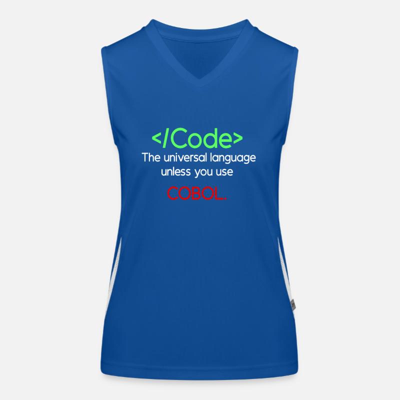 Funny Cobol Code Design Women's Functional Contrast Tank Top