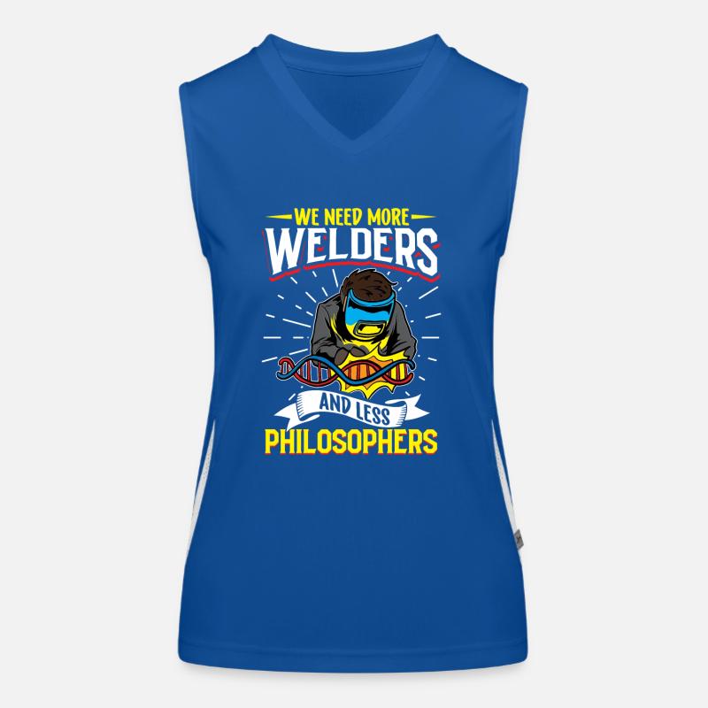 Welder Funny Funny Sweat Gift Women's Functional Contrast Tank Top
