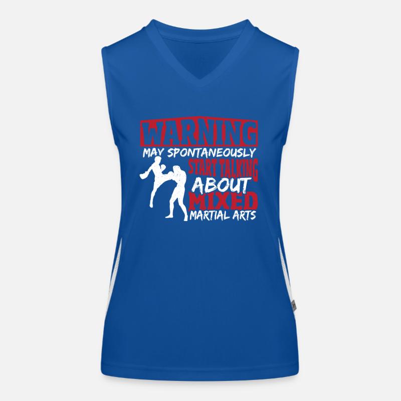 Warning May Start Talking About Mixed Martial Funktionelles Kontrast-Tank Top für Frauen