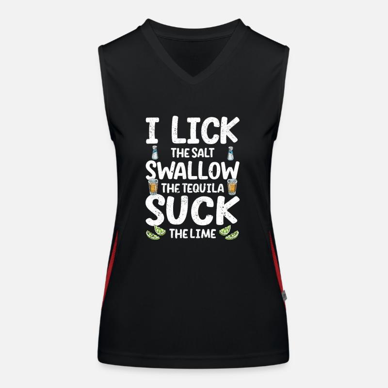 Je lèche sel avaler tequila sucer citron vert Débardeur respirant contrasté Femme