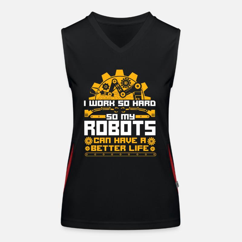 Robot Robotics Engineer Vintage I Funktionelles Kontrast-Tank Top für Frauen