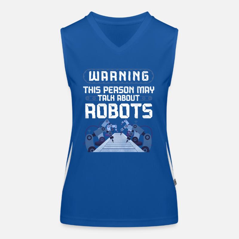 Robot Robotics Engineer Warning Funktionelles Kontrast-Tank Top für Frauen